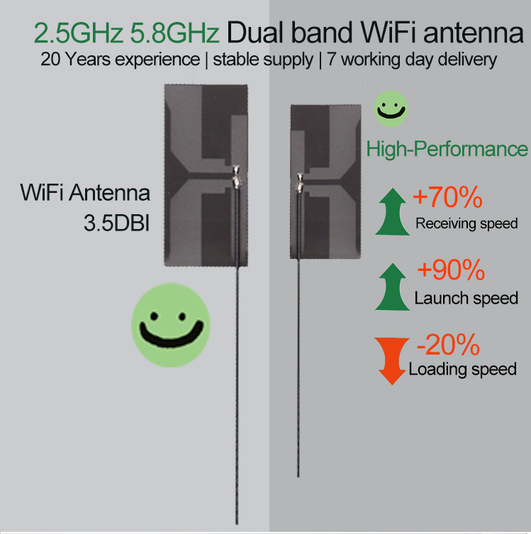 WiFi/BT Built-in Antenna 30-35km AWFI Internal Antenan Vertical 2.4GHz/5GHz IP67 3.5dBi Flexible FPC Antenna for Drones - Image 3