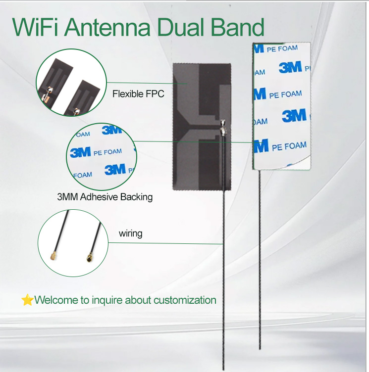 WiFi/BT Built-in Antenna 30-35km AWFI Internal Antenan Vertical 2.4GHz/5GHz IP67 3.5dBi Flexible FPC Antenna for Drones - Image 4